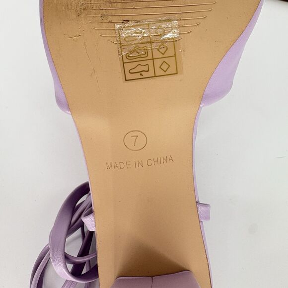 Asos Raid Naya Tie Ankle Mid Heeled Sandals In Lilac  US 7 - Picture 6 of 11